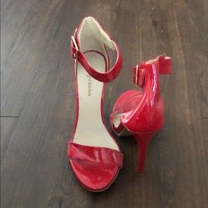 Red patent heels